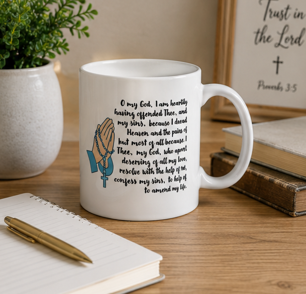 The Act of Contrition Catholic Mug! Ceramic Mug 11oz - Image 5