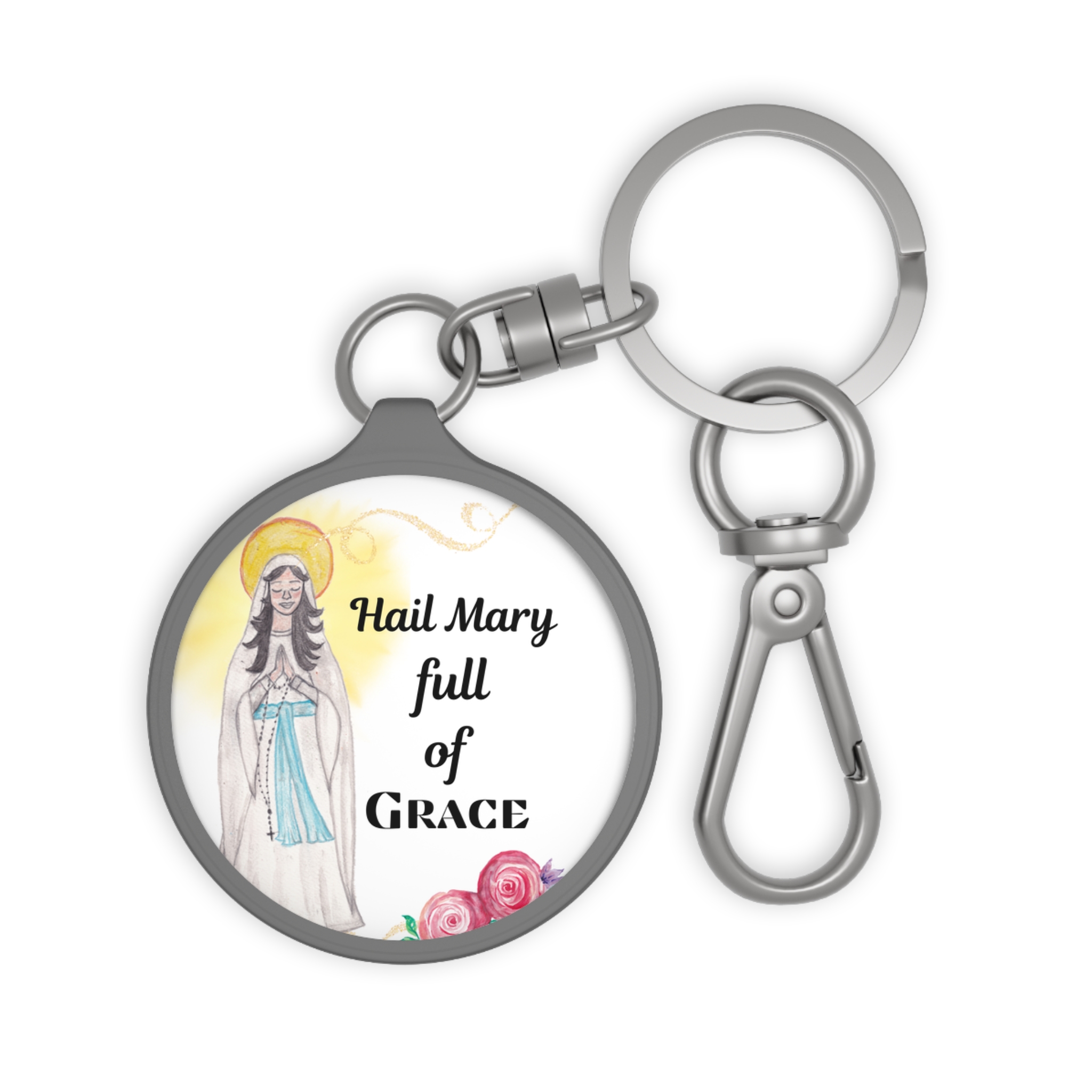 Our Lady of Lourdes Keyring Tag