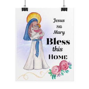 Jesus and Mary "Bless This Home" Rolled Poster