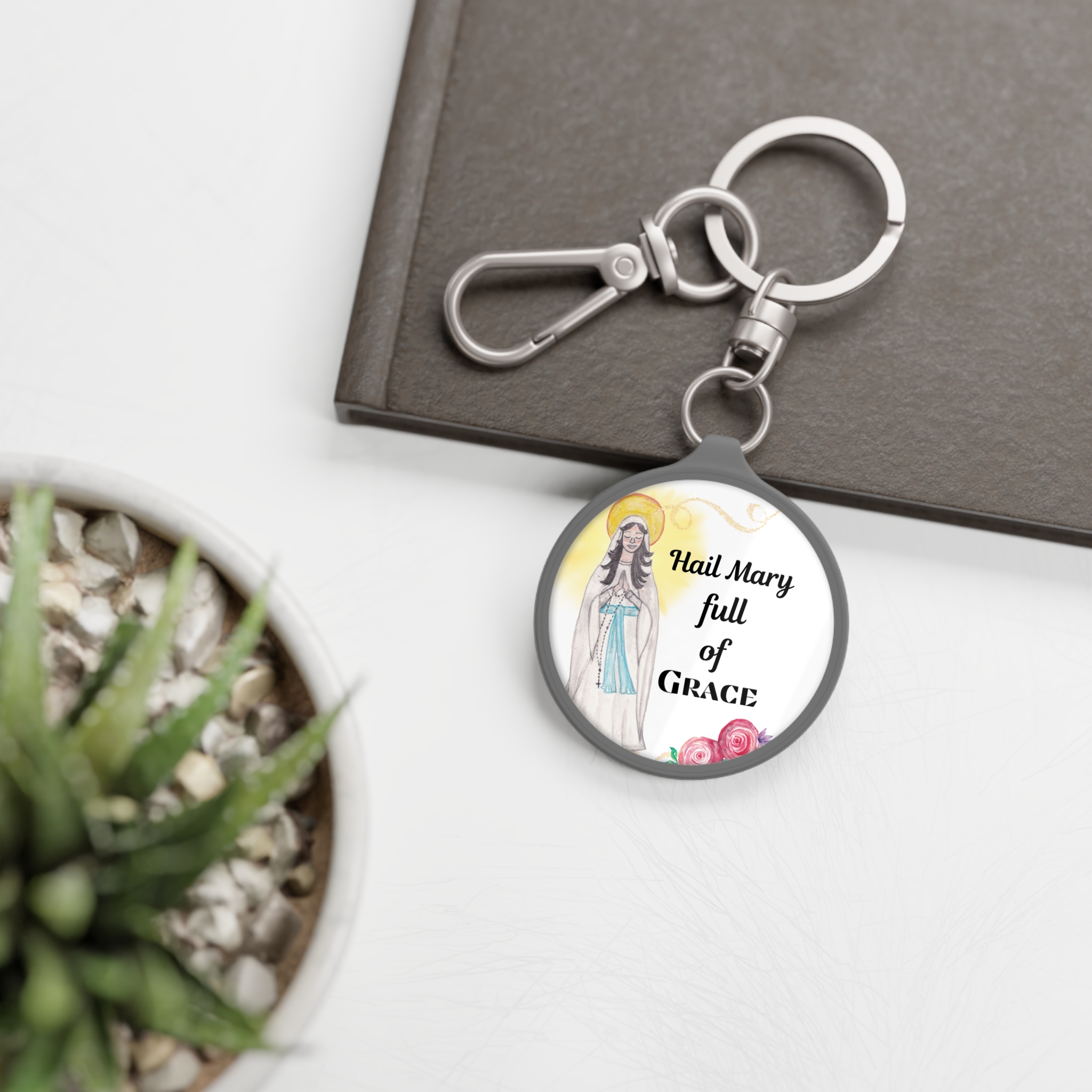 Our Lady of Lourdes Keyring Tag - Image 4