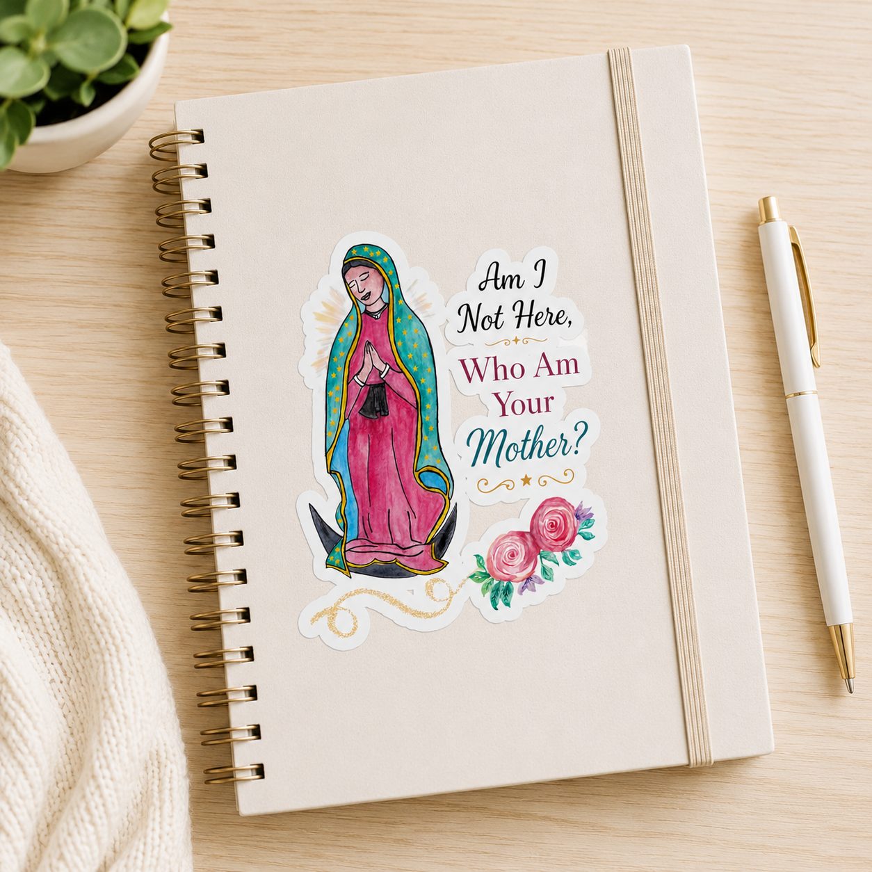 Our Lady of Guadalupe Sticker – "Am I Not Here, Who Am Your Mother?" Kiss-Cut Catholic Decal - Image 4
