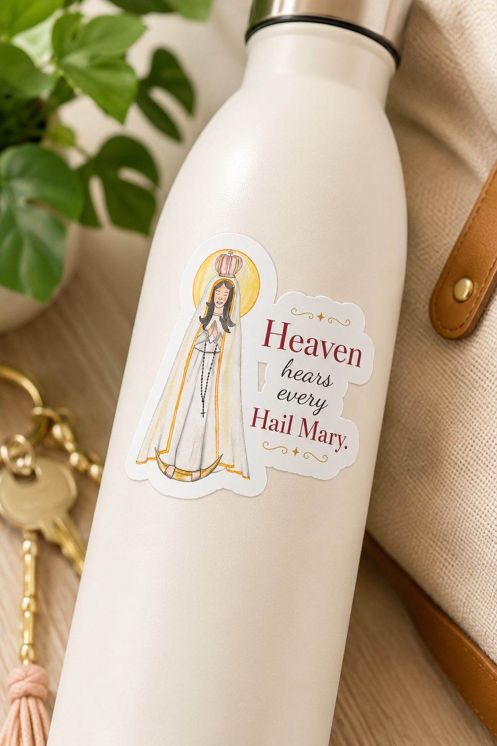 Heaven Hears Every Hail Mary - Virgin Mary Kiss-Cut Vinyl Sticker - Image 2