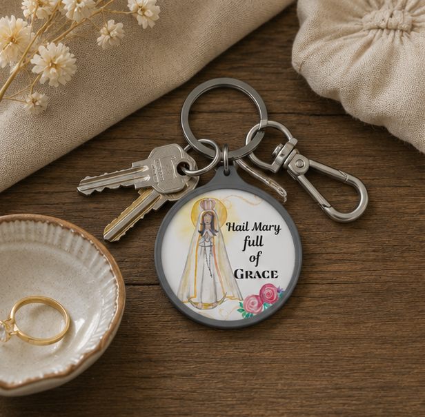 Our Lady of Fatima Keyring Tag - Image 3