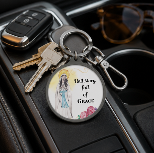 Our Lady of Lourdes Keyring Tag - Image 4