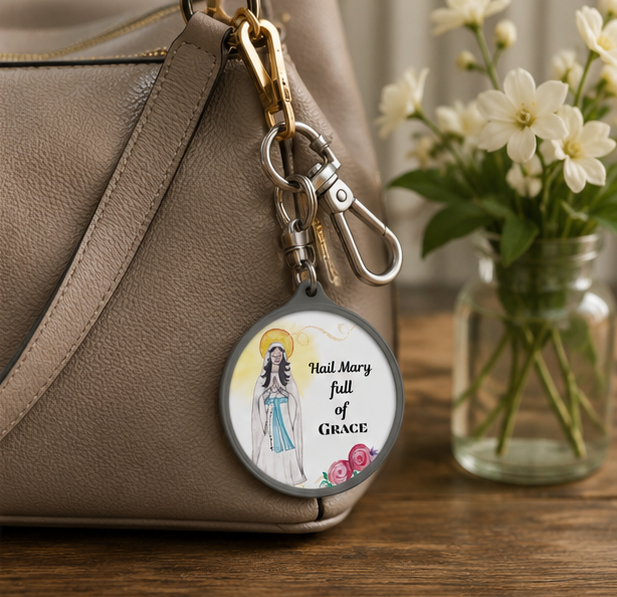 Our Lady of Lourdes Keyring Tag - Image 5