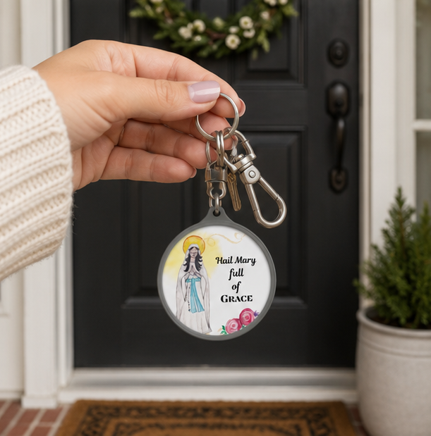 Our Lady of Lourdes Keyring Tag - Image 6