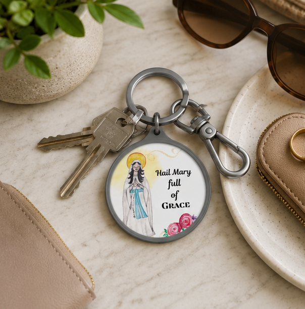 Our Lady of Lourdes Keyring Tag - Image 7