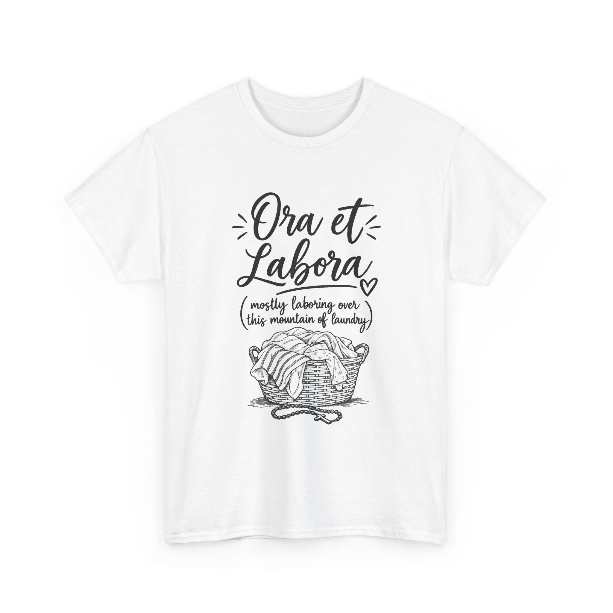 Ora et Labora Laundry Tee — Monastic Work & Prayer Catholic Graphic T-Shirt - Image 2