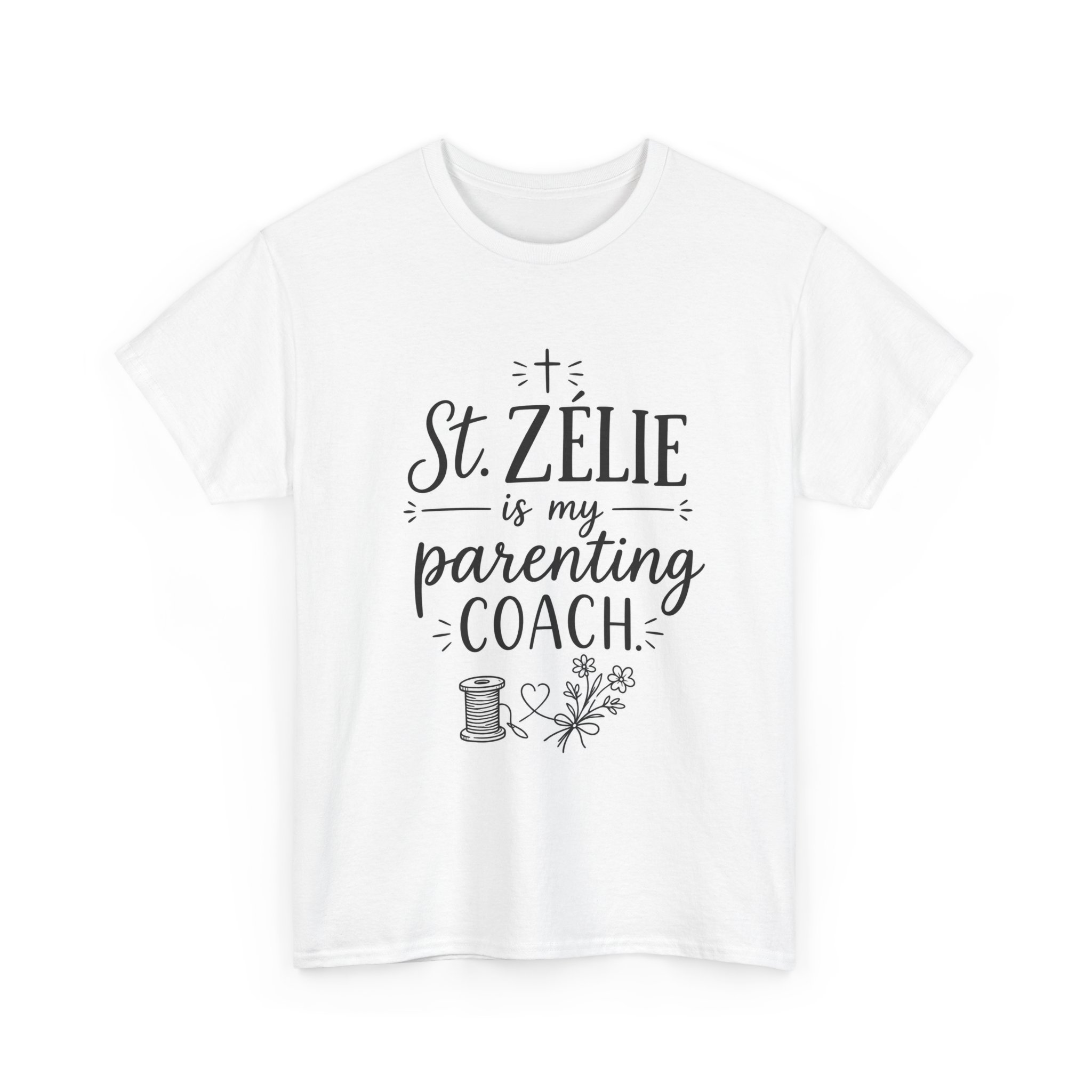 St. Zélie Is My Parenting Coach Catholic T-Shirt - Image 2