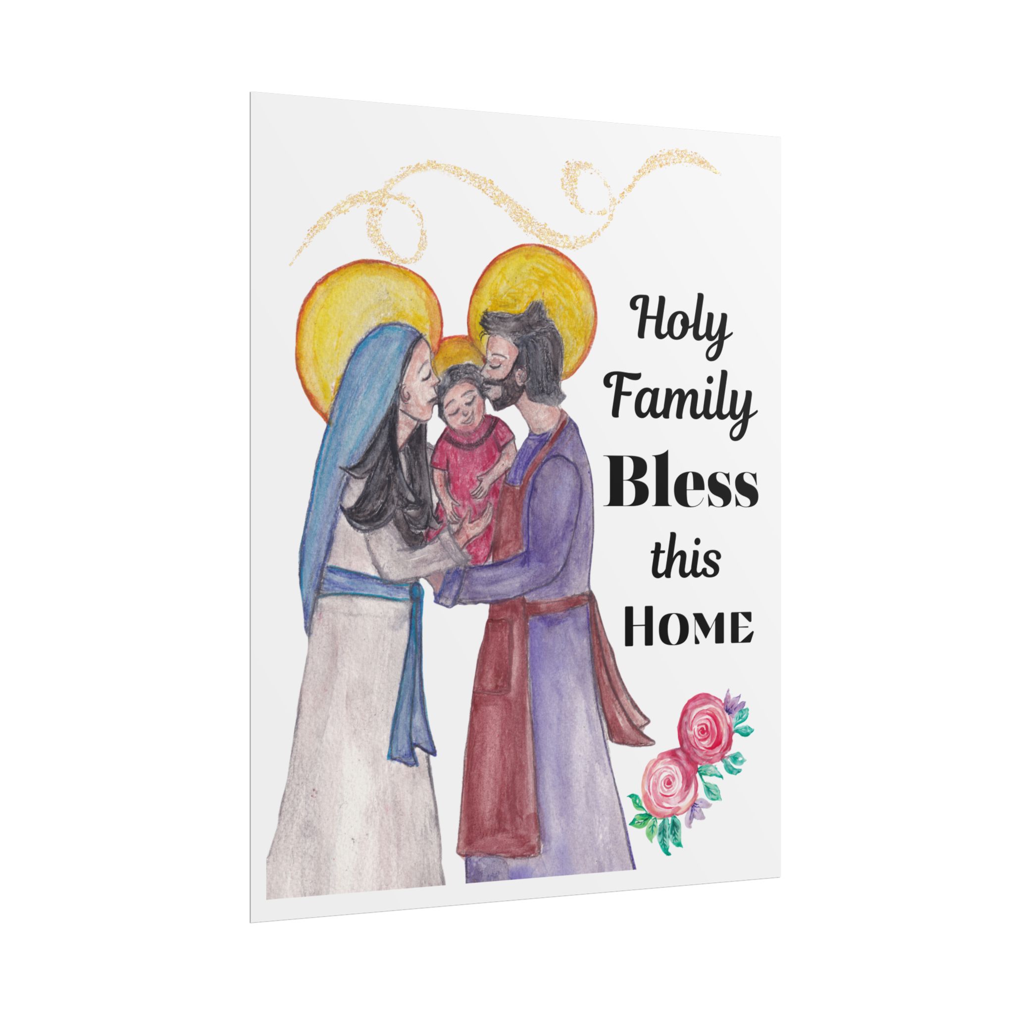 Holy Family Embrace "Bless This Home" Poster - Image 2