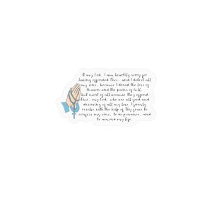 Act of Contrition Catholic Sticker