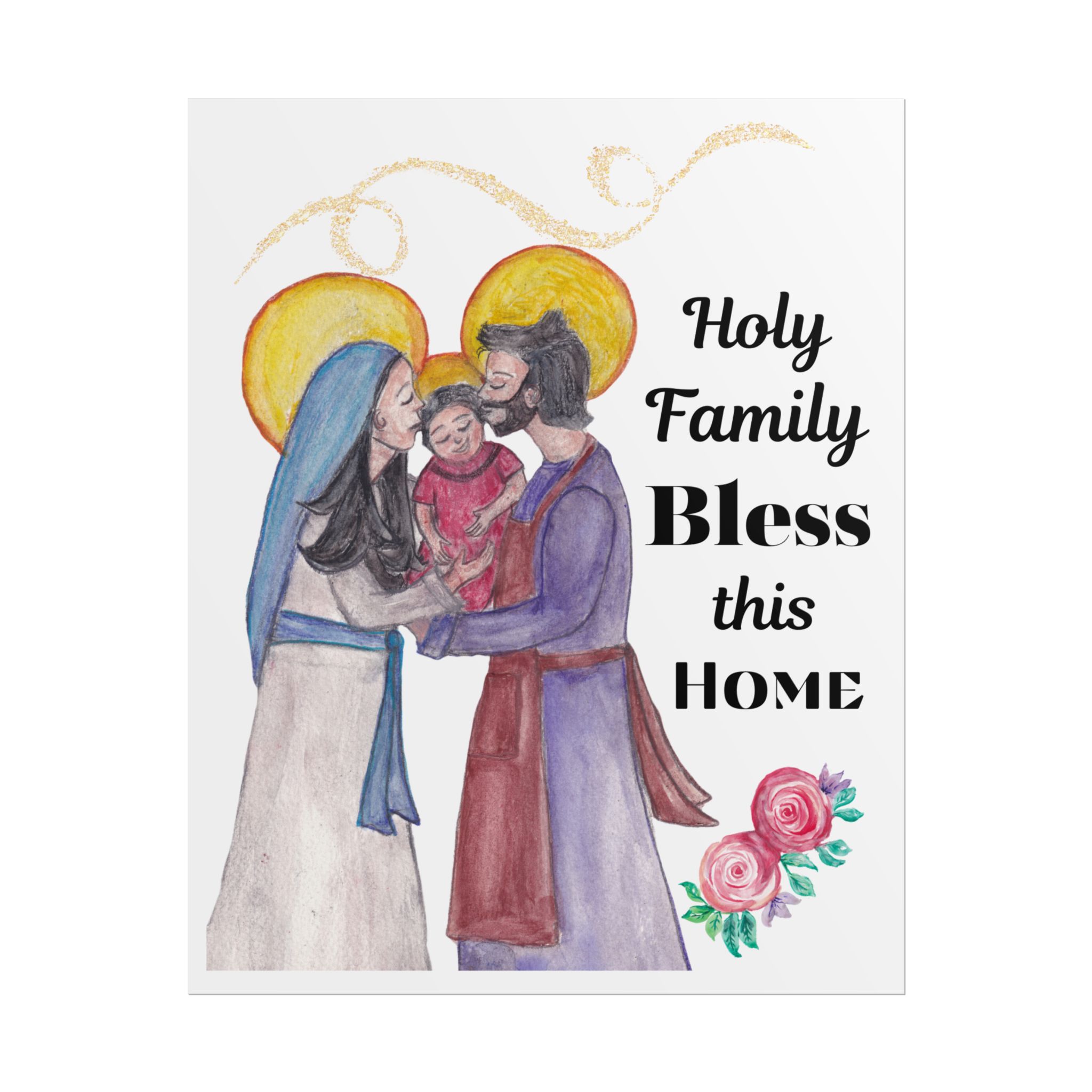 Holy Family Embrace "Bless This Home" Poster - Image 3