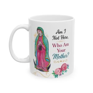 Our Lady of Guadalupe Ceramic Mug — Floral Devotional Coffee Cup (11oz, 15oz)