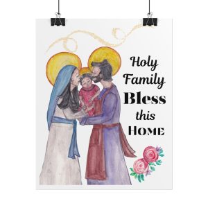 Holy Family Embrace "Bless This Home" Poster