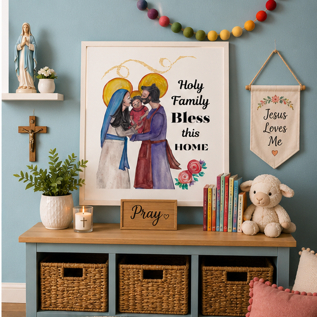 Holy Family Embrace "Bless This Home" Poster - Image 6