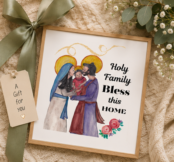 Holy Family Embrace "Bless This Home" Poster - Image 4
