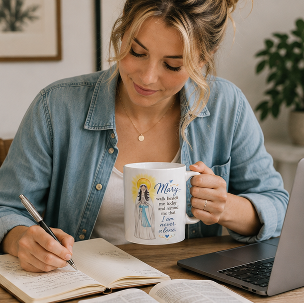 Catholic Prayer Mug — Mary Inspirational Scripture Coffee Cup - Image 4