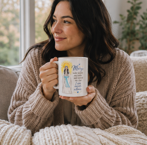 Catholic Prayer Mug — Mary Inspirational Scripture Coffee Cup - Image 3