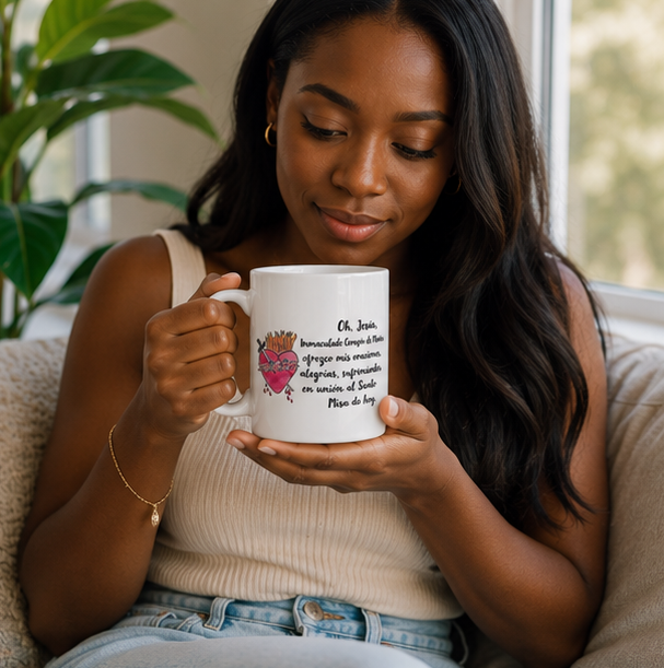 Morning Offering Catholic Mug (in Spanish)! Ceramic Mug 11oz - Image 6