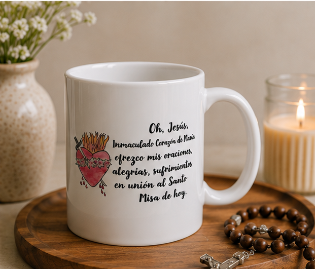 Morning Offering Catholic Mug (in Spanish)! Ceramic Mug 11oz - Image 7