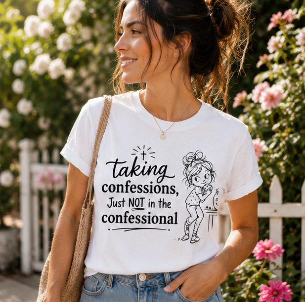 Catholic Mom Tee-Taking Confessions Just NOT in the Confessional T-shirt