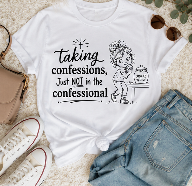 Catholic Mom Tee-Taking Confessions Just NOT in the Confessional T-shirt - Image 5