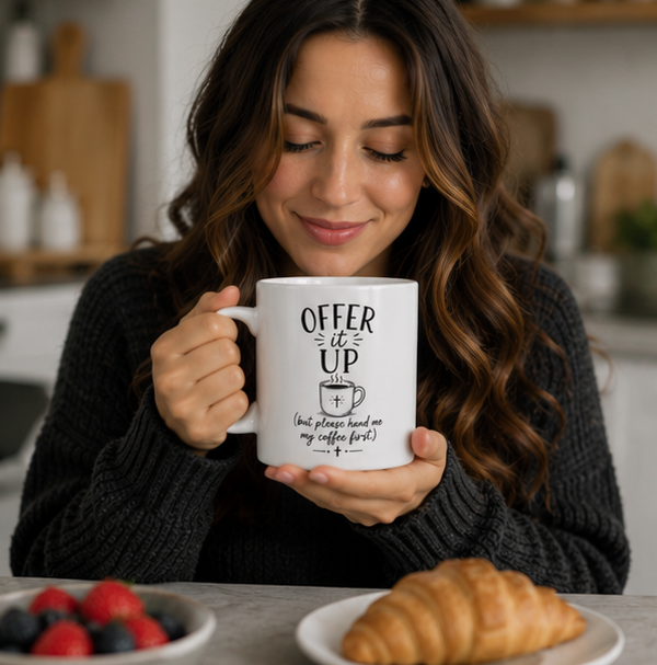 Ceramic Mug — "Offer It Up" Inspirational Coffee Cup - Image 4